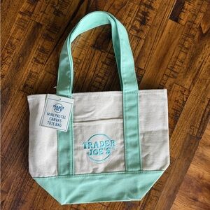 Trader Joe’s mini tote bag pastel green
